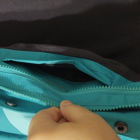 Gerry turquoise color block lined ski jacket shell with detachable hood - XS - Picture 9 of 9